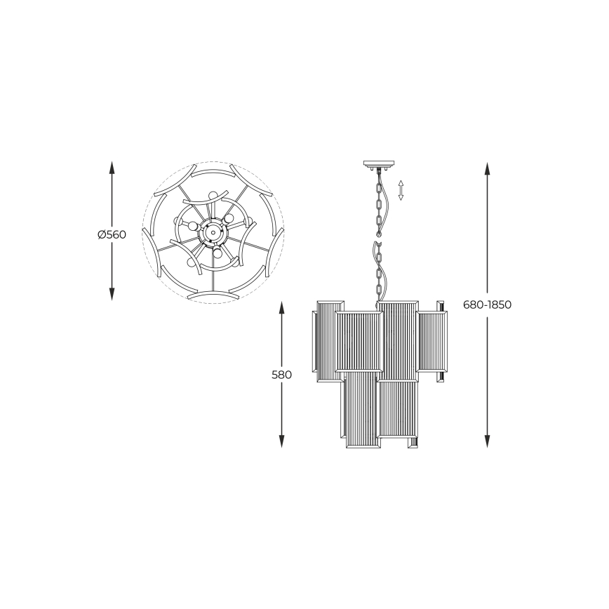Zuma Line - Candeeiro suspenso 8xE14/60W/230V cromado brilhante