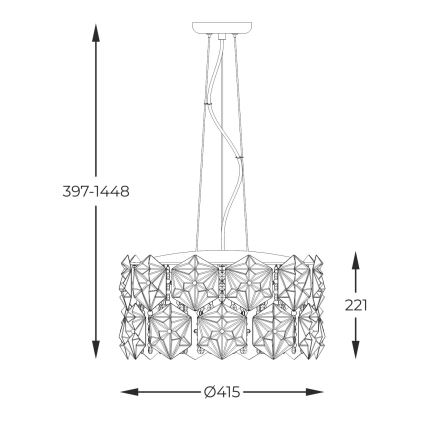 Zuma Line - Candeeiro suspenso 5xG9/33W/230V cromado brilhante