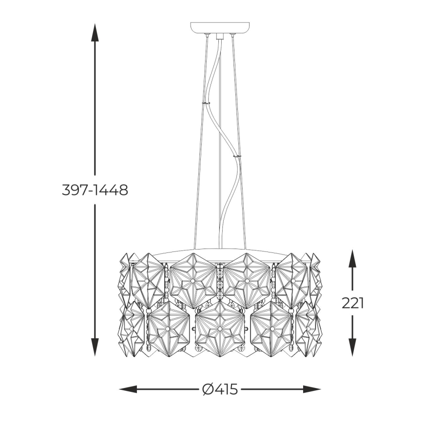 Zuma Line - Candeeiro suspenso 5xG9/33W/230V cromado brilhante