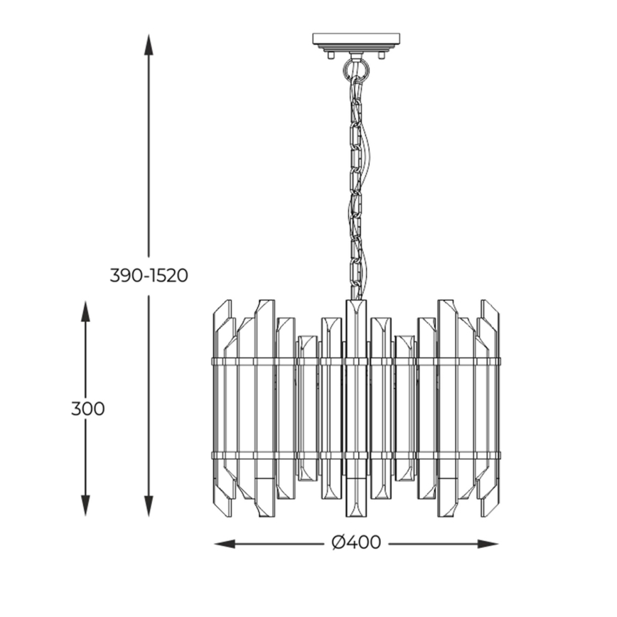Zuma Line - Candeeiro suspenso 6xG9/42W/230V dourado