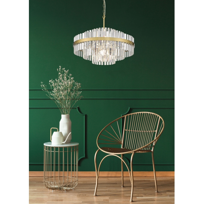 Zuma Line - Candeeiro suspenso 12xG9/28W/230V diâmetro 60 cm dourado