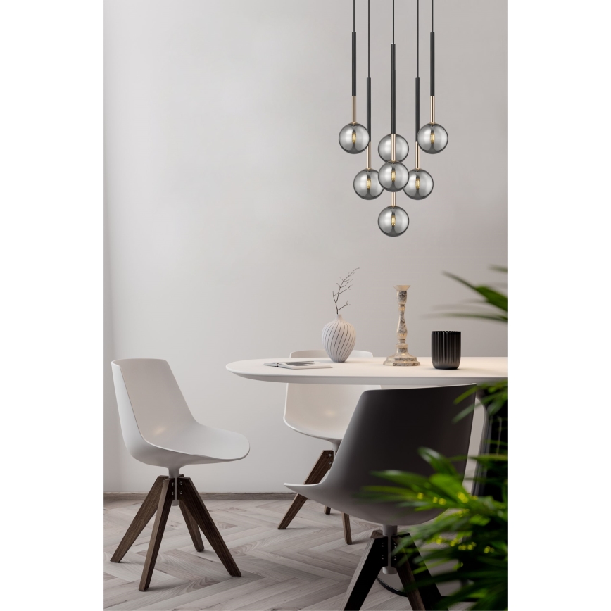 Zuma Line - Candeeiro suspenso 7xG9/4W/230V preto