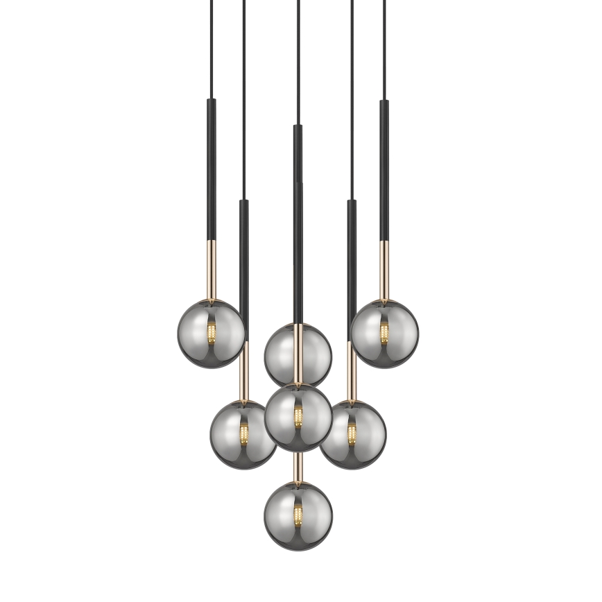 Zuma Line - Candeeiro suspenso 7xG9/4W/230V preto