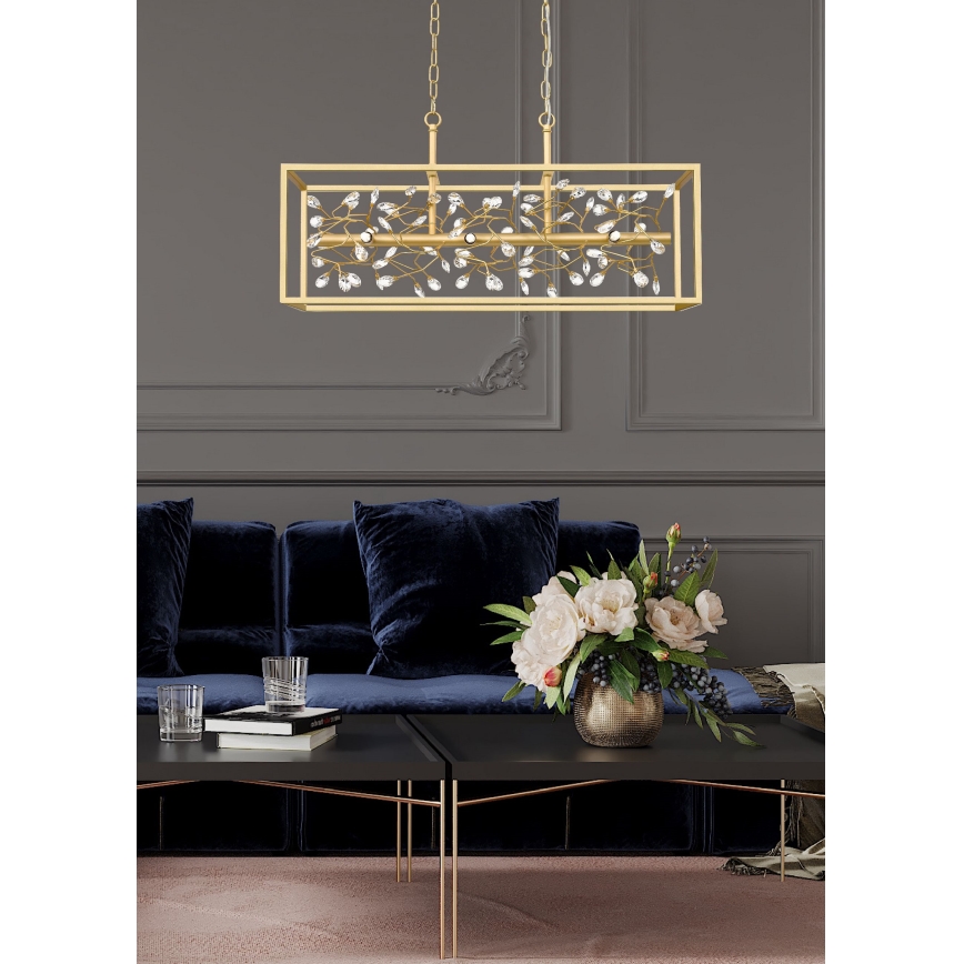 Zuma Line - Candeeiro suspenso de cristal 6xG9/33W/230V dourado