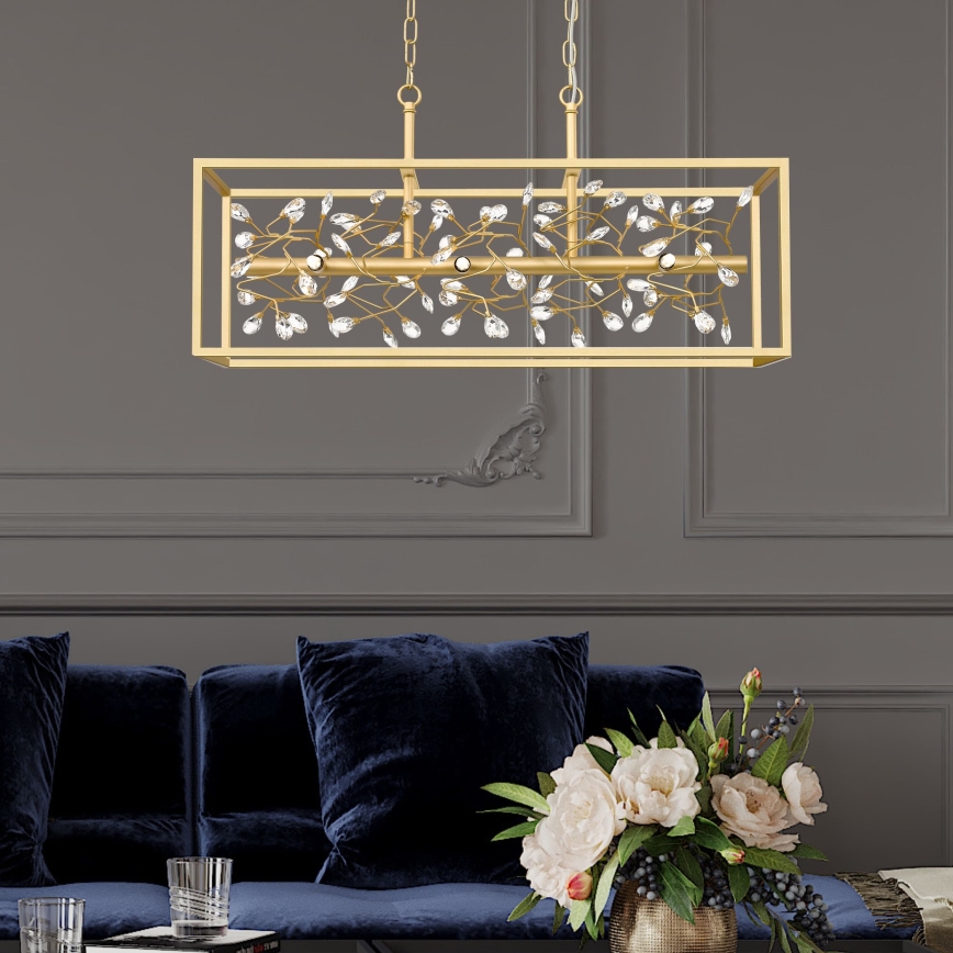 Zuma Line - Candeeiro suspenso de cristal 6xG9/33W/230V dourado