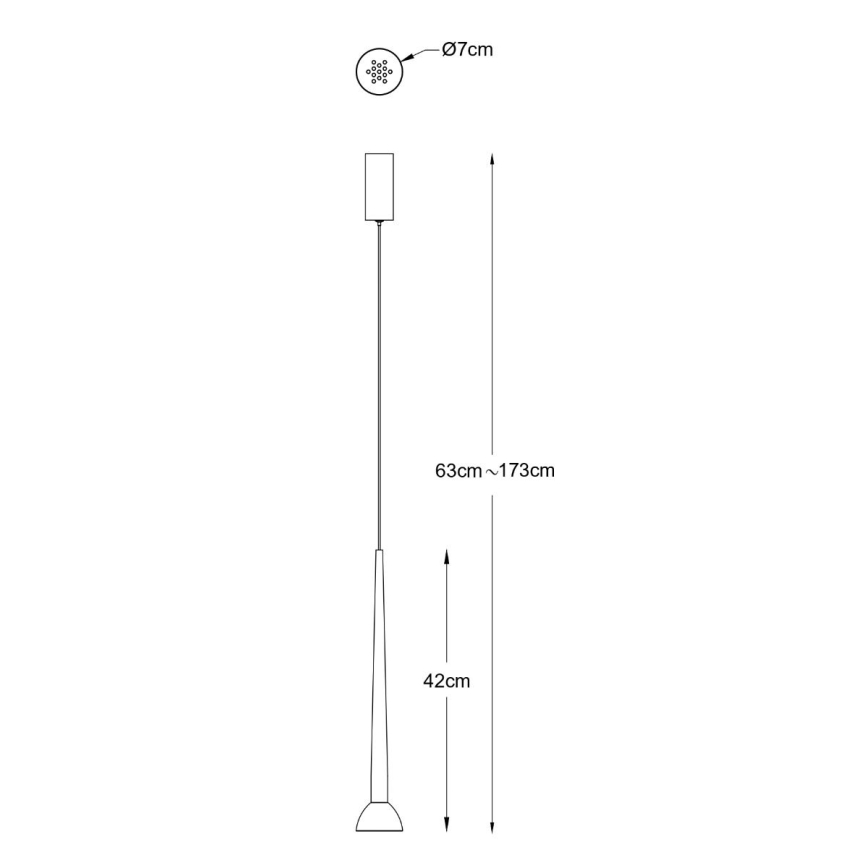 Zuma Line - Lustre LED suspenso por cabo LED/5W/230V preto