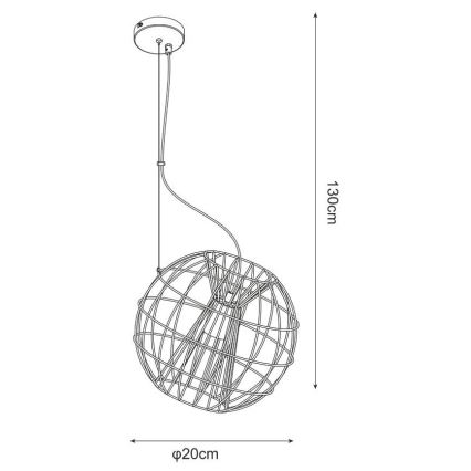 Zuma Line - Candelabro suspenso 1xE27/60W/230V preto