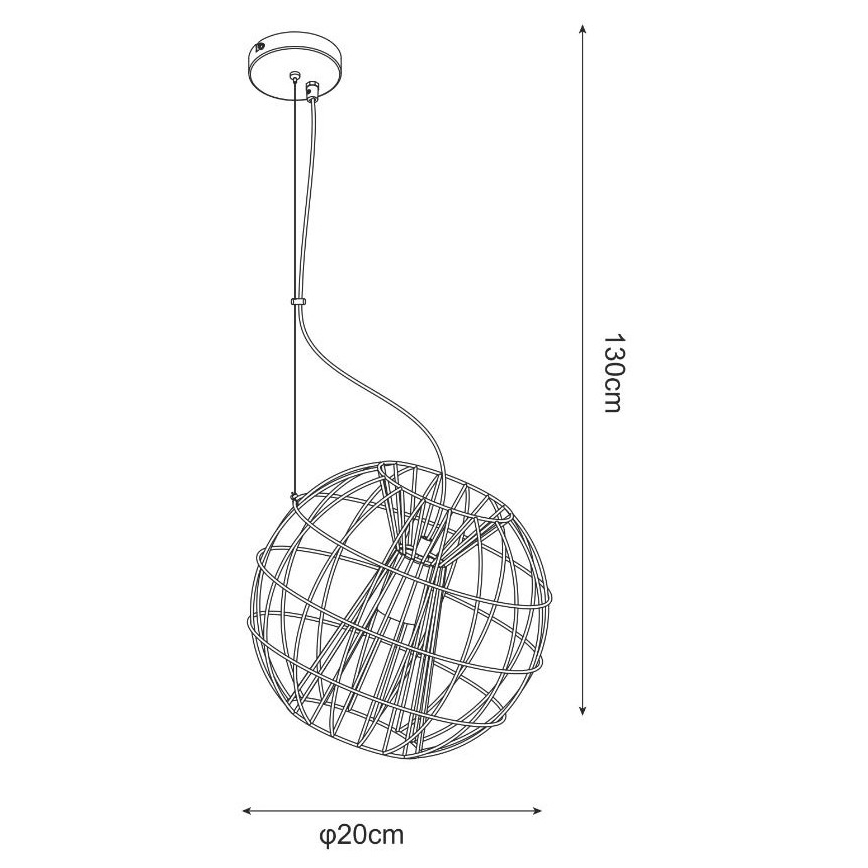 Zuma Line - Candelabro suspenso 1xE27/60W/230V preto