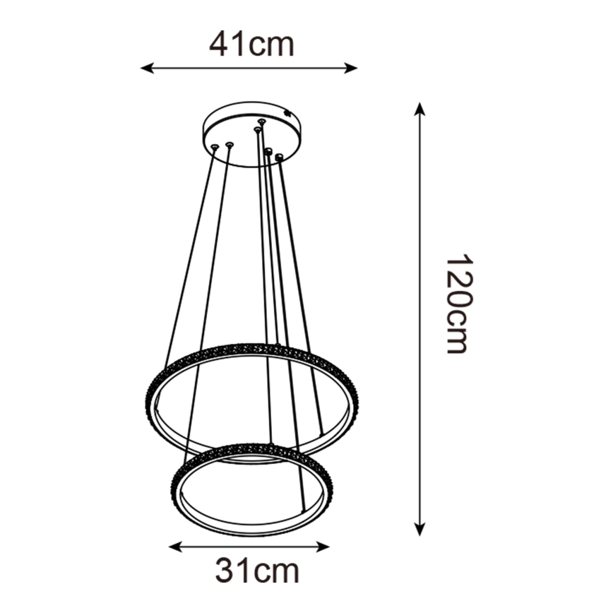 Zuma Line - Candeeiro suspenso LED RIDE LED/22W/230V + LED/14W diâmetro 41 cm preto