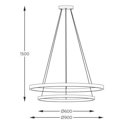 Zuma Line - Candeeiro suspenso LED LED/72W/230V 3000/4000/6000K diâmetro 90 cm preto