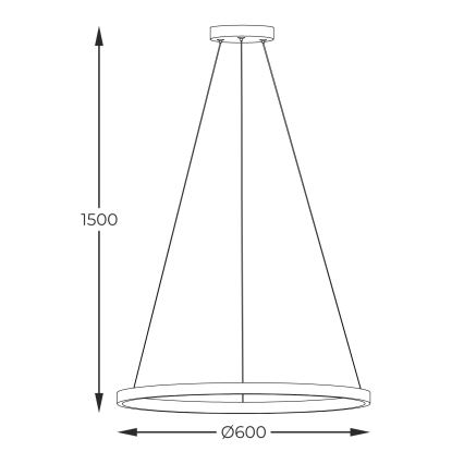 Zuma Line - Candeeiro suspenso LED LED/32W/230V 3000/4000/6000K diâmetro 60 cm preto