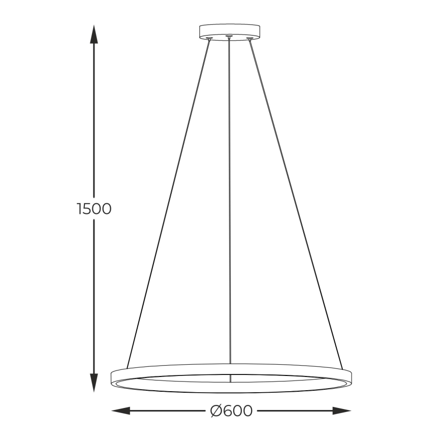 Zuma Line - Candeeiro suspenso LED LED/32W/230V 3000/4000/6000K diâmetro 60 cm preto