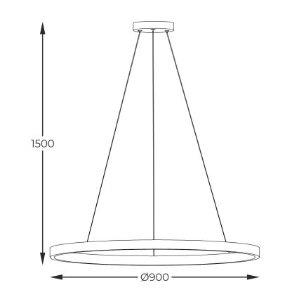 Zuma Line - Candeeiro suspenso LED LED/40W/230V 3000/4000/6000K diâmetro 90 cm preto