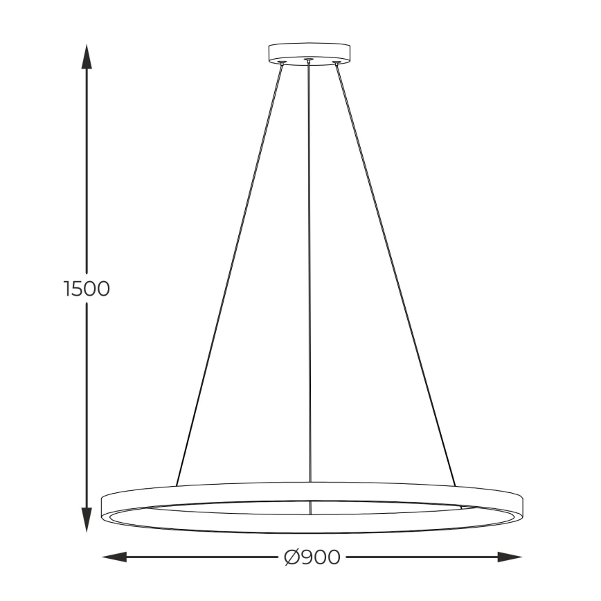 Zuma Line - Candeeiro suspenso LED LED/40W/230V 3000/4000/6000K diâmetro 90 cm preto