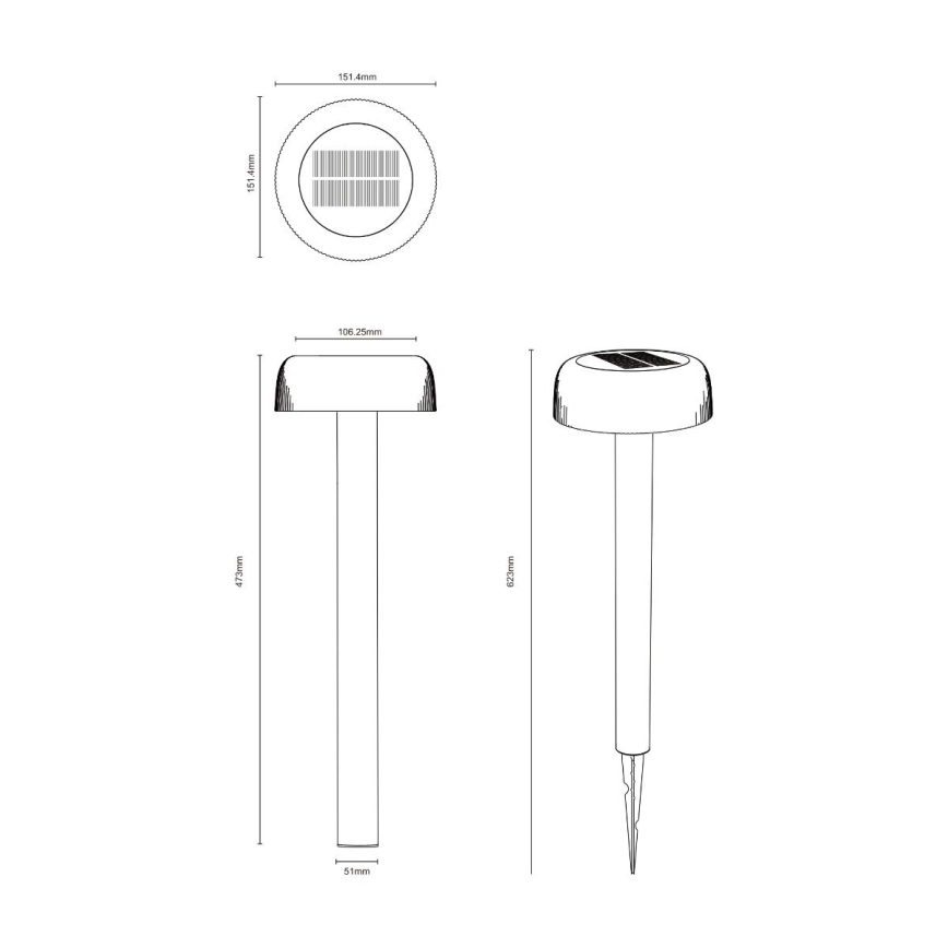 Zuma Line - Candeeiro solar LED LED/2,5W/2000 mAh IP44 preto