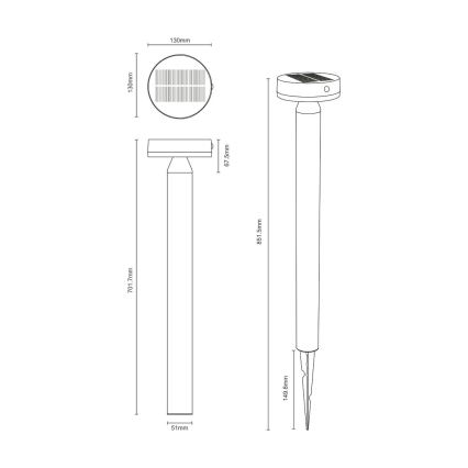 Zuma Line - Candeeiro solar LED com sensor de anoitecer e movimento LED/4,5W/2000 mAh IP44 preto