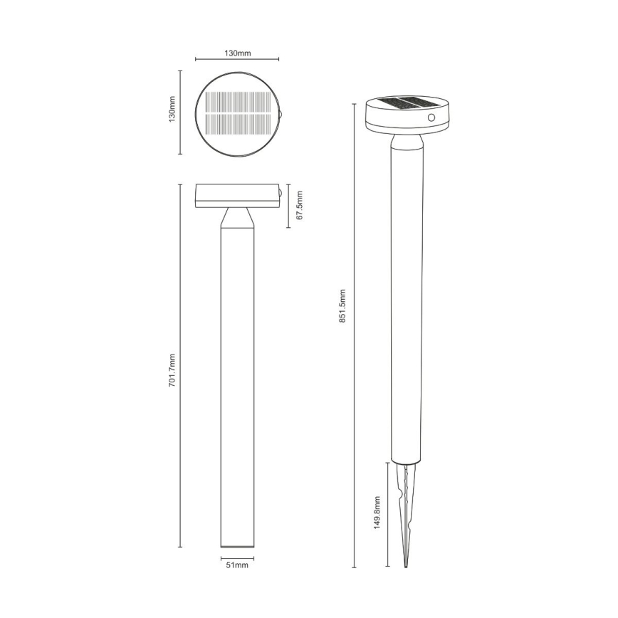 Zuma Line - Candeeiro solar LED com sensor de anoitecer e movimento LED/4,5W/2000 mAh IP44 preto