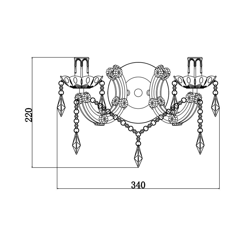 Zuma Line - Candeeiro de parede 2xE14/40W/230V preta
