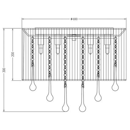 Zuma Line - Iluminação de teto 8xG9/40W/230V preto
