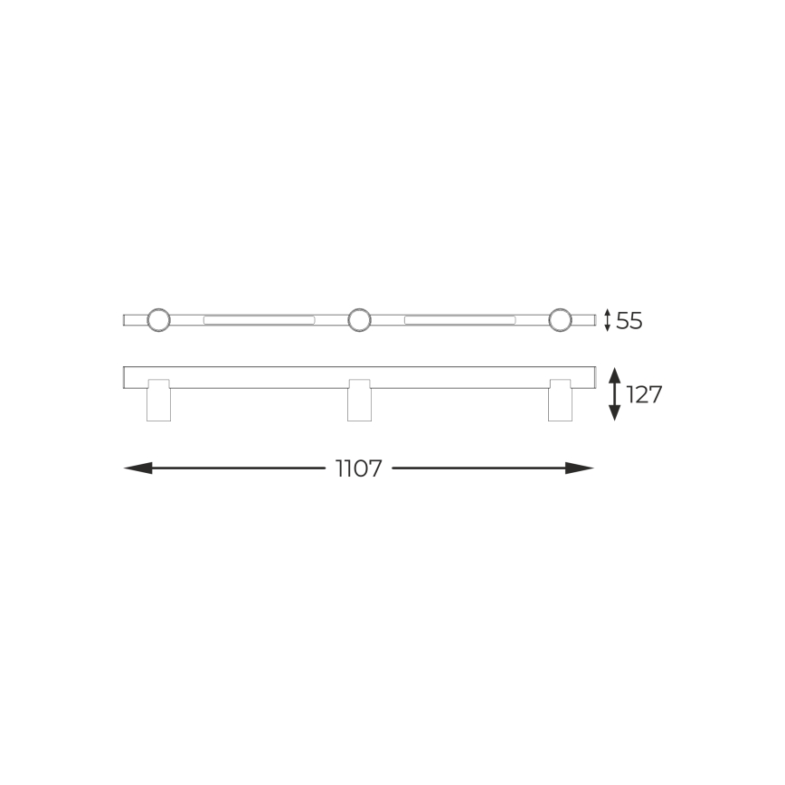 Zuma Line - Foco de parede LED 3xGU10/5W/230V + 2xLED/8W preto