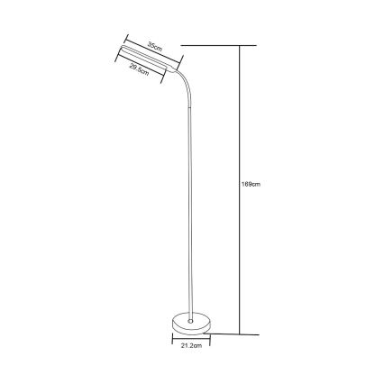 Zuma Line - Lâmpada de pé LED regulável LED/10W/230V 3000/4500/6500K preta