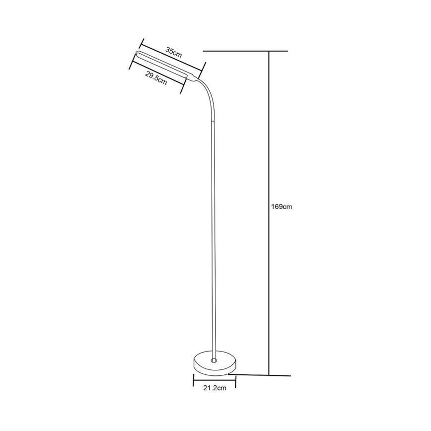 Zuma Line - Lâmpada de pé LED regulável LED/10W/230V 3000/4500/6500K branco