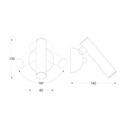 Zuma Line - Foco de parede LED LED/5W/230V dourado