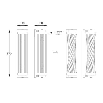 Zuma Line - Iluminação de parede 2xE14/60W/230V cromado brilhante