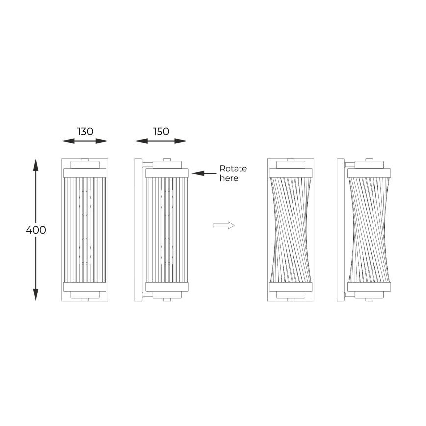 Zuma Line - Iluminação de parede 2xE14/60W/230V cromado brilhante