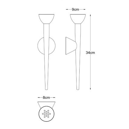 Zuma Line - Aplique de parede LED/5W/230V dourado
