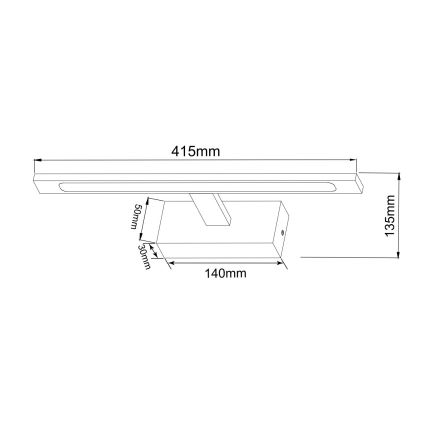Zuma Line - Iluminação de espelho para casa de banho LED LED/12W/230V 41 cm IP44 preto