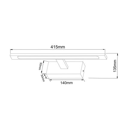 Zuma Line - Iluminação de espelho para casa de banho LED LED/12W/230V 41 cm IP44 cromado brilhante
