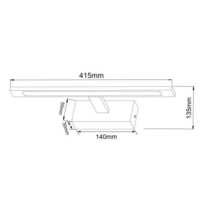 Zuma Line - Iluminação de espelho para casa de banho LED LED/12W/230V 41 cm IP44 dourado