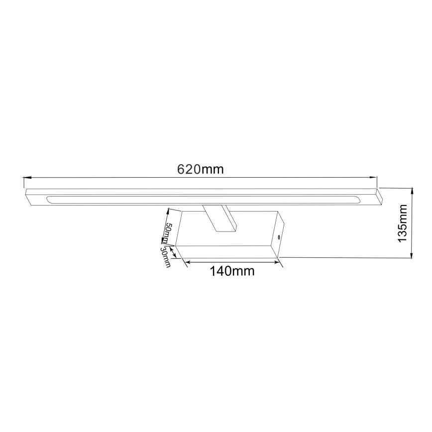 Zuma Line - Iluminação de espelho para casa de banho LED LED/20W/230V 62 cm IP44 preto