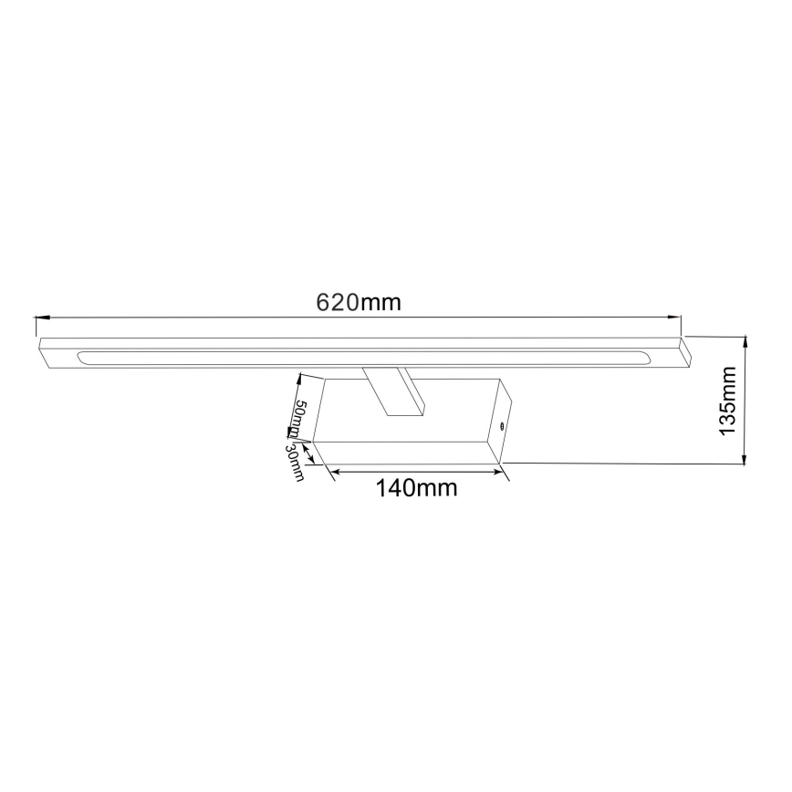 Zuma Line - Iluminação de espelho para casa de banho LED LED/20W/230V 62 cm IP44 cromado brilhante