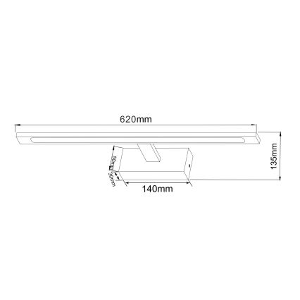 Zuma Line - Iluminação de espelho para casa de banho LED LED/20W/230V 62 cm IP44 dourado