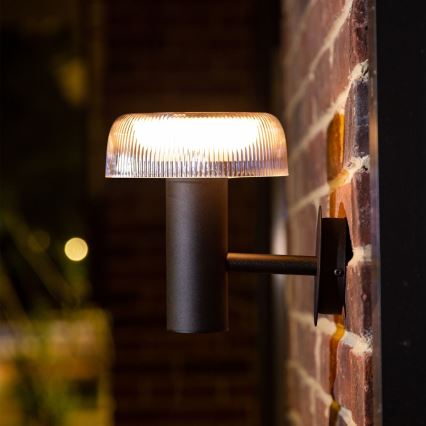 Zuma Line - Candeeiro de parede LED solar LED/2,5W/2000 mAh IP44 preto