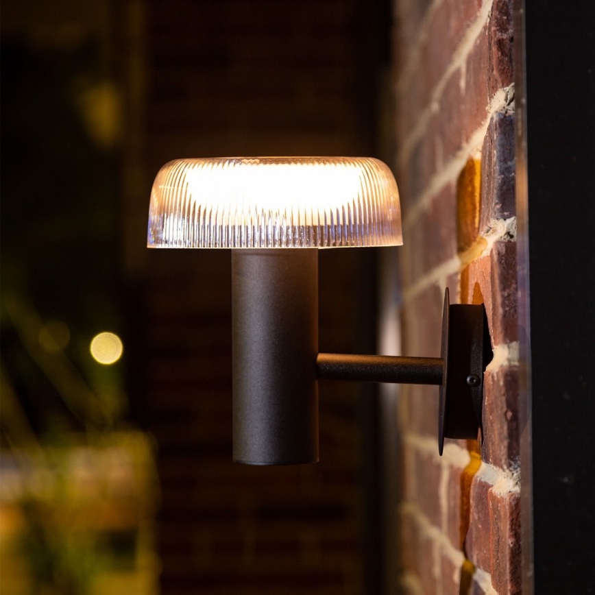 Zuma Line - Candeeiro de parede LED solar LED/2,5W/2000 mAh IP44 preto