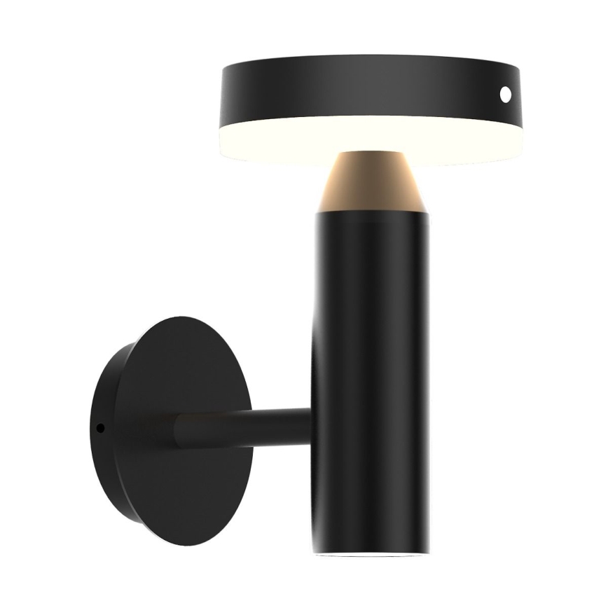 Zuma Line - Candeeiro de parede LED solar com sensor de anoitecer e movimento LED/4,5W/2000 mAh IP44 preto